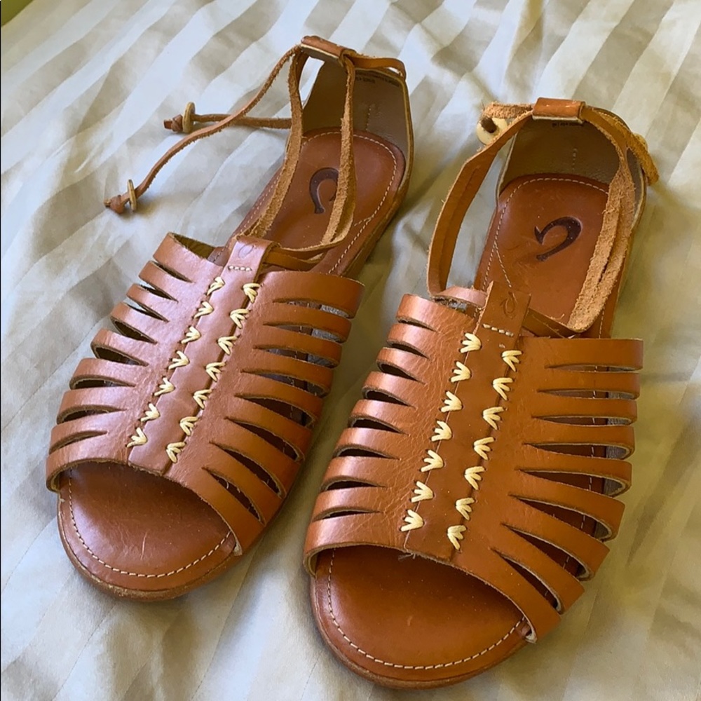 NWT Olukai Woven Amber Tan Ginger Sandals